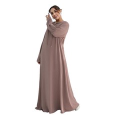 Jazvano Hooded Abaya Dress for Muslim Women Solid Color Muslim Dresses for Women 1pc Islamic Women, Taro
