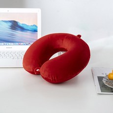 수면용 휴대용 사무실 베개 목 휴식 순수 여행용 받침대 폼 자동차 머리 U자형 메모리 비행기 초경량, 30x28x14cm, red