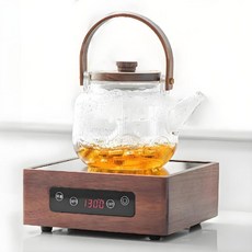 다도 워머 세라믹 1000W 하이라이트 인덕션 다이얼 중탕, 1000ml, 3. 유리손잡이가있는수직곡물냄비