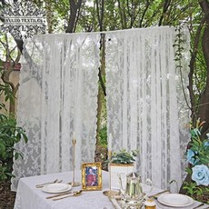 셀프웨딩 인테리어 차박 인스타감성 레이스 커튼 2p bab+29749pl, 80x100cm