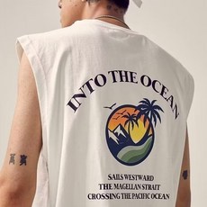 美式潮牌圓領寬鬆背心