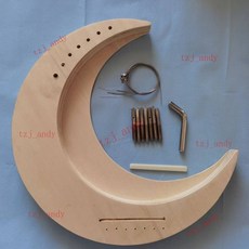 木質里拉琴 初學者小豎琴 簡易小眾樂器 (附發票), 月牙基礎套餐, 1個