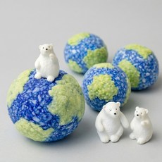 북극곰 지구 비누 만들기 4인 모둠 키트(엄마곰 2개 아기곰 2개) 포장봉투 스티커 포함, 500g, 1개입