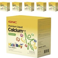GNC 프리미엄 리퀴드 칼슘 플러스 키즈 파우치 30개입, 6개, 30회분