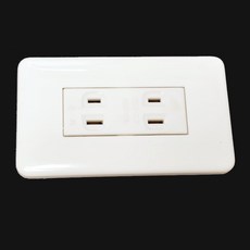 聯蓋式插座2孔 聯蓋兩插座 歐風蓋板 防塵防潮 雙孔插座 安全耐用【6370】, 1個