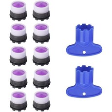 싱크 유량 제한기 2PCS 렌치 분해 도구가 있는 주방 캐시 에어레이터 욕실 싱크대용 10PCS M16.5 수도꼭지 교체, M16.5 Aerator