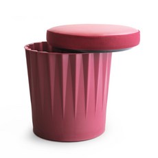 식당 수납의자 쿠션 스툴 옷보관 고기집의자 원형, 화이트, 블랙쿠션