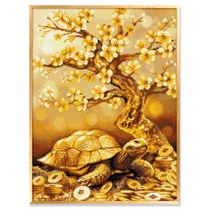 블링블링 알루미늄 액자형 보석십자수 (AB+원형) 60x45cm, BL3D-1206 (재물거북이), 1세트