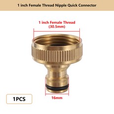 1/2 3/4 1 나사 식 황동 퀵 커넥터 M22/24 니플 피팅 가든 호스 연결 수도꼭지 어댑터 워터, 1개