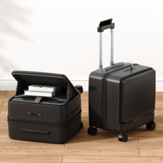 프론트 오픈 캐리어기 18인치 20인치내용 하드 캐리어, 블랙