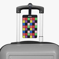 수화물 패턴 실리콘 태그 사각형kyo6+4Tel