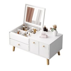 24HR台灣出貨 LED兩用化妝台, LED燈梳妆臺--暖白 80*40*38