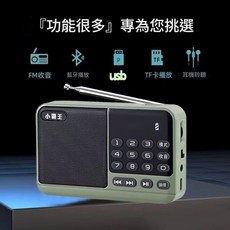 小霸王 藍牙收音機 數位點歌 老人手提插卡MP3播放器, 優雅綠