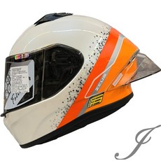 瑞獅 ZEUS 826 BK10 白橘 全罩安全帽 大鴨尾導流雙D釦尾翼, 3XL(61cm)