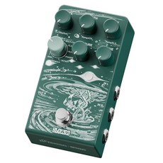 Klowra Rilum 멀티 헤드 테이프 딜레이 및 모듈레이션 페달 일렉트릭 기타 및 신디사이저용 스루 제로 플랜저 코러스 탭 템포 및 트위스트 템포가 있는 빈티지 테이, Sprout Green