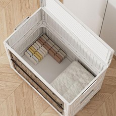 폴딩 이불 옷 수납 리빙 박스 대용량 접이식 정리 보관함, 1개, 반투명