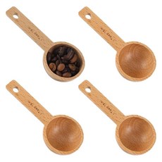 HJZHII 4PCS Wooden Coffee Scoop 1 Tbsp 15ml Small Scoops for Jars Wood Tablespoon Measuring Spoon, HJZHII 4PCS Wooden Coffee Scoo