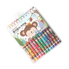 DN 12색 색연필 세트 유치원 어린이집 색칠공부 미술놀이 블루