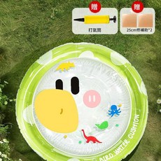 嬰兒寶寶加厚拍拍水墊 玩水裝備 方形粉獅子 80*80CM, 圓形綠鴨子 80*80CM 送打氣筒 修補貼