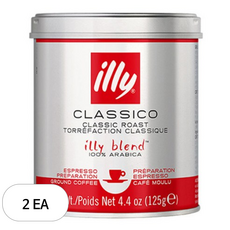 일리 클래식 로스트 그라운드 분쇄 커피, 에스프레소, 125g, 2개