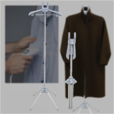 옷걸이고정 스팀 스탠드 다리미판 간편설치 행거형 편한다림질 와이셔츠 원피스 어깨뿔방지, 스팀 다리미판 블랙