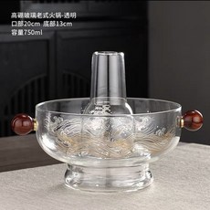 高硼硅玻璃老式火鍋 耐高溫, 1個, 透明款