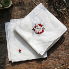카네이션 입체자수 손수건 만들기 DIY KIT 카네이션 선물 특별활동 수업자료, 1개, 화이트