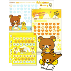 리락쿠마 칭찬보드 2p + 스티커 2p 세트, 노랑, 1세트