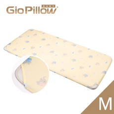 GIO Pillow 二合一嬰兒床墊 M號 60x120cm 透氣可水洗, 二合一M號-派對小象