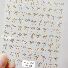 얇은 라인 리본 네일 스티커 6종 KJ 레드 핑크 실버, 04.골드, 1개