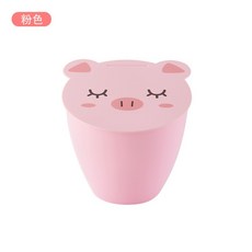 책상 위 데스크탑 미니 쓰레기통 북유럽 주방 테이블 인테리어 예쁜 휴지통 뚜껑 덮개 센스 있는 선물, 핑크 돼지
