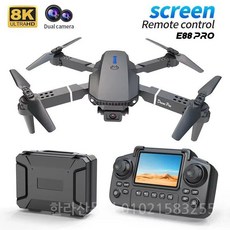 드론 E88 프로 8K 카메라 HD 항공 촬영 스크린 접이식 쿼드콥터 RC 장난감, Black 8K 1B