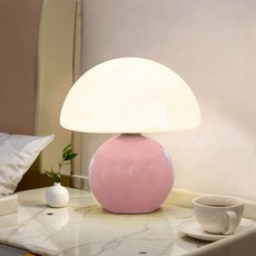Mayho 머쉬룸 무드등 LED단스탠드 3단조광 수유등, 크림 핑크