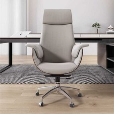 럭셔리 중역의자 CEO 가죽 책상의자 고급 사무실의자, 그레이 가죽 롤링 피트