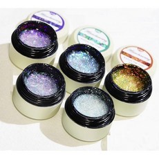 고네일 / 오로라글라스 탑젤 5종 유리조각 난사 글리터탑젤 논와이프, 1개, 6ml