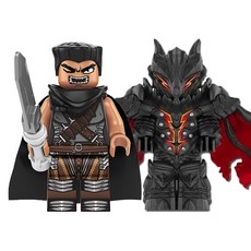 베르세르크 가츠&해골기사 캐릭터 4종 VER.1 호환블럭 브릭미니피규어 취미/수집/장식/컬렉션용 커스텀 블록피겨, BSK103. 베르세르크 : 가츠 2종 세트(로켓), 1개