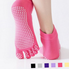 논슬립 요가 양말 발가락 미끄럼 헬스 논슬립 필라테스 양말 피트니스, 블랙