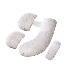 雪倫小舖多功能孕婦枕，可拆可調節托腹枕，U型支撐枕頭，月亮枕抱枕，T型枕哺乳枕, 柏爾灰(4合1)-F