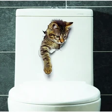 고양이 강아지 비닐 완벽방수 벽 스티커 구멍 보기 욕실 홈 데코 귀여운 동물, 04 catxiakan