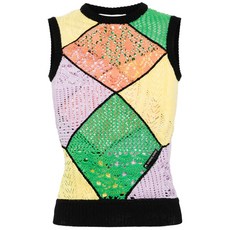 마린세르 패널 크로셰 니트 탱크 탑