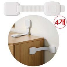 [루이/가구 안전장치] 무타공 가구 고정 장치 + 강력 접착 스토퍼 넘어짐 흔들림 방지, 4개