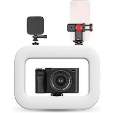 스마트폰 영상 조명 비와이너 비디오 리그 LED 링 라이트 핸드헬드 폰 안정기 1500mAh 충전식 필라이트 2500K8500K CR 96+ 모바일 촬영 키트 브이로그 라이브용, 스마트폰 영상 조명 비와이너 비디오 리그 LED 링 라