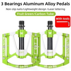 BIKINGKO 미끄럼 방지 MTB 페달 방수 자전거 액세서리 3 베어링 알루미늄 합금 플랫 적용, 10)Carbon Tube Fruit