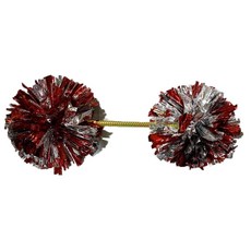 Fittest 彩球 雙頭彩球 啦啦隊 不掉色 雙色彩球, 1個, 紅銀