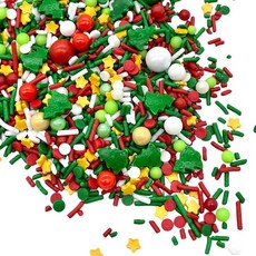 Manvscakes 크리스마스 스프링클 케이크 장식 토핑 227g, 1개