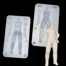 8cm/6cm 높이 도자기 클레이 인형 보이 바디 근육 실리콘 몰드 음식 놀이 폴리머 (6cm/2.36)