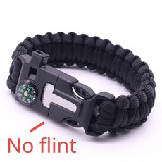 야외 다기능 생존 팔찌 군사 비상 4mm 파라코드 손목 밴드 스크레이퍼 휘슬 버클 도구, Black
