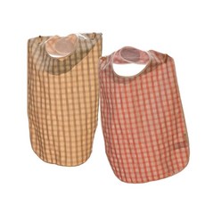 KANG'S CASTLE 康澄國際 單片式圍兜 簡約輕薄 透氣美觀 55x45cm 隨機格紋, 1個, 隨機顏色雙包裝