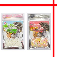 格瑞特寵物 優豆小動物棉花糖 繽紛水果 香醇牛奶 小動物磨牙零食 倉鼠 蜜袋鼯 兔 松鼠 黃金鼠, 1個, 繽紛水果棉花糖25顆