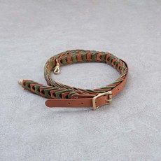 Be Two 背帶 皮革編織背帶 牛皮手工替換背帶 - 台灣製作, 棕綠牛皮編織背帶, 棕綠牛皮編織背帶